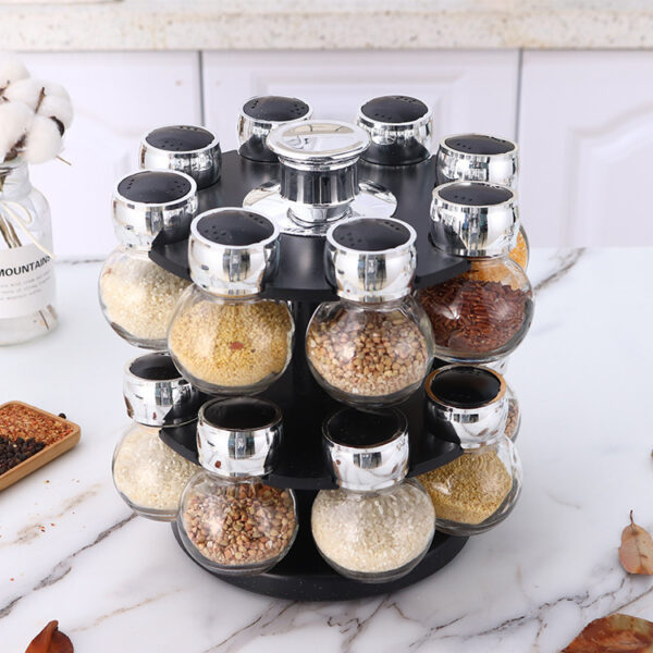 Exquisite 16-Jar Seasoning Rack